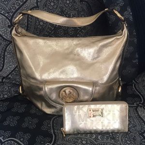 Michael Kors gold with wallet